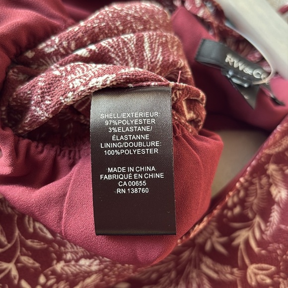 NWT RW&CO Maroon Jumpsuit - Picture 6 of 10